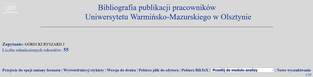 Uniwersytetu Warmińsko-Mazurskiego w