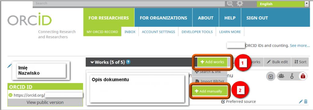 Ręczne dodawanie publikacji