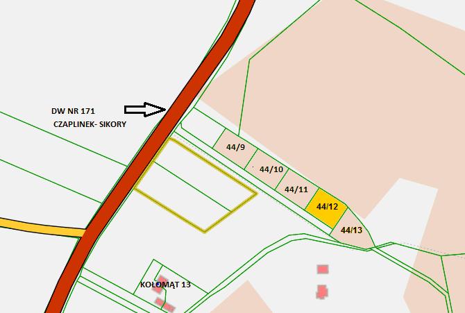 Cena wywoławcza 35 000,00 zł netto Nieruchomość położona na terenie, dla którego nie obowiązuje miejscowy plan zagospodarowania przestrzennego, dla działki została wydana decyzja o warunkach zabudowy