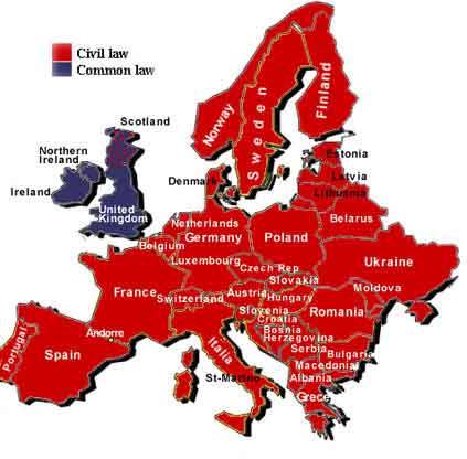 Wewnętrzne granice Europy Systemy prawa n 950 lat (od XI