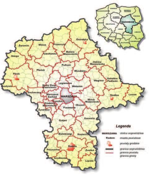 III. Stan obecny 5. Charakterystyka inwentaryzowanego obszaru 5.1. Położenie Miasta Ostrołęki Miasto Ostrołęka jest miastem na prawach powiatu położonym w północnej części województwa mazowieckiego.