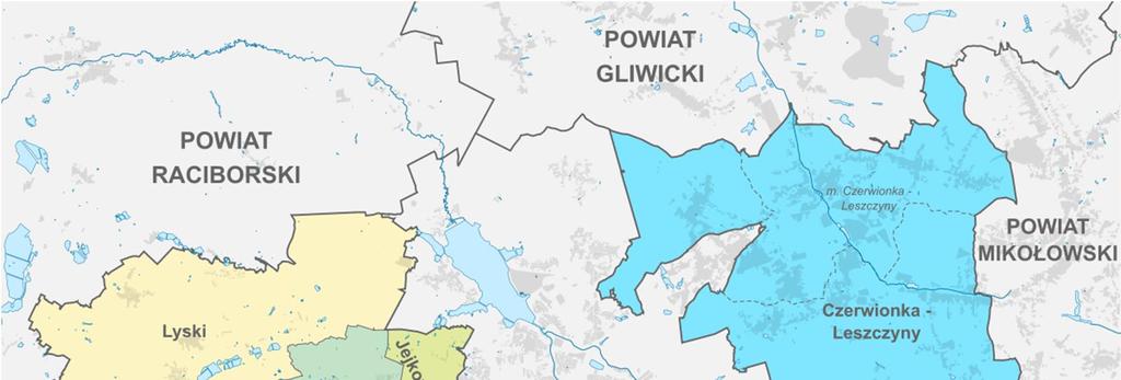I. OGÓLNA CHARAKTERYSTYKA POWIATU Powiat Rybnicki leży w południowo-zachodniej części województwa śląskiego w obrębie Kotliny Raciborsko-Oświęcimskiej na Płaskowyżu Rybnickim na wysokości 210-290 m n.