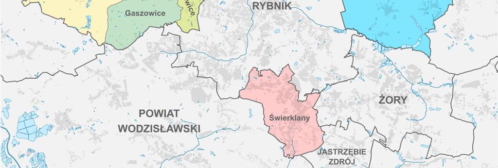 Został utworzony 1 stycznia 1999 roku na mocy reformy administracyjnej. W jego obrębie znajduje się pięć gmin: Czerwionka-Leszczyny, Gaszowice, Jejkowice, Lyski, Świerklany.