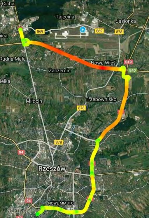 Rys. 4. Mapa z zaznaczonym wybranym odcinkiem drogi Rys. 5.