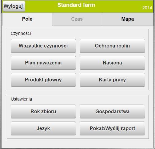 W górnym prawym rogu, znajduje się informacja w jakim roku zbiorów pracujemy. Tworzenie pól Wybierz odpowiednie plony od strony menu i wybierz "Wszystkie" zabiegi.