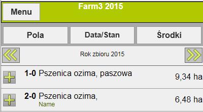 wierszu z kodem pola i uprawy.