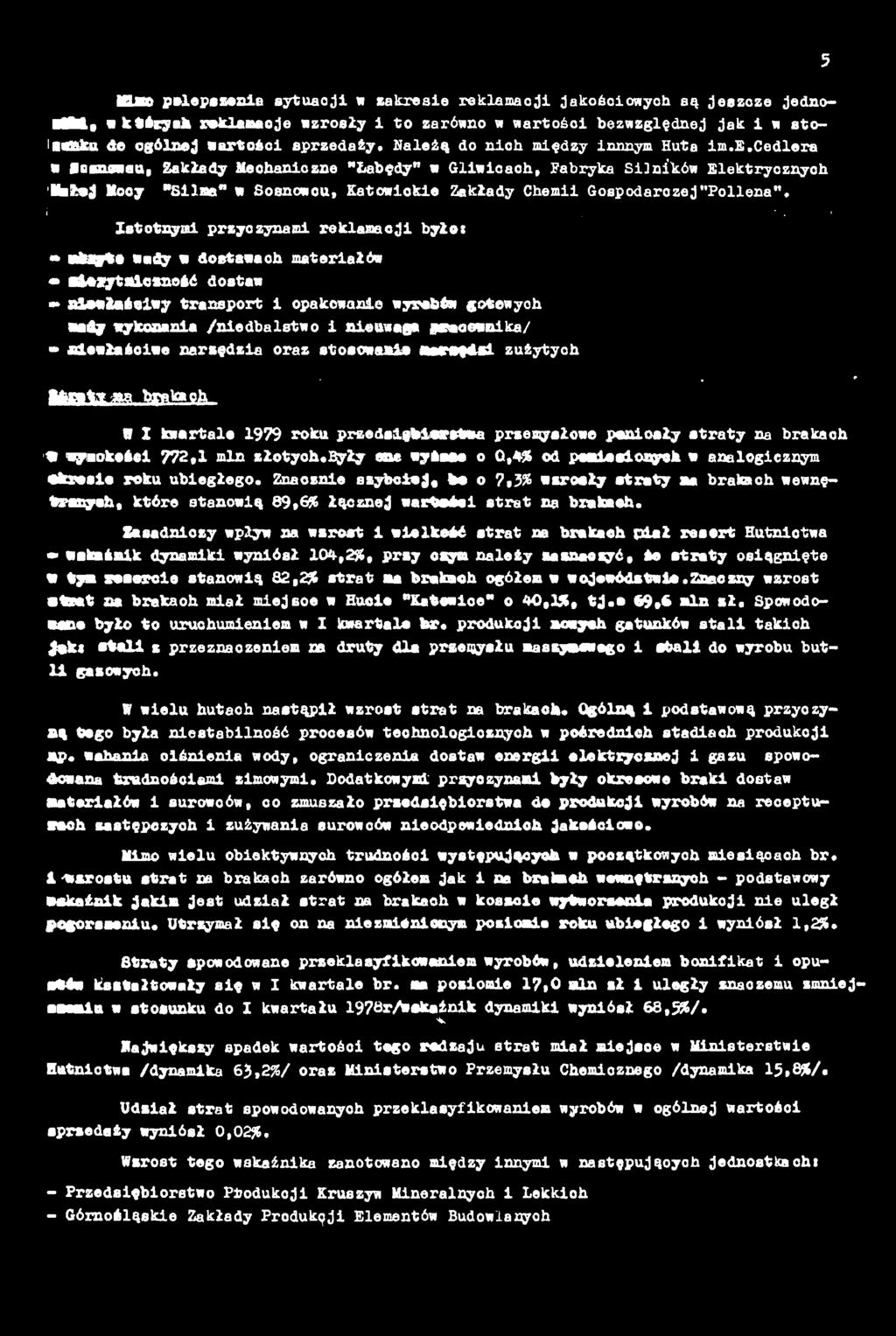 m.w> polepszeni sytucji w zkresie reklmcji jkościowych są jeszcze jednostki* w któryh reklmcje «zrosły i to zrówno w wrtości ezwzględnej jk i vi sto!