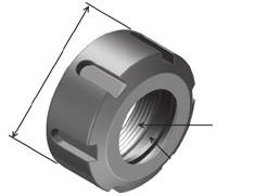 Nakrętki zaciskowych ER Clamping nuts for ER collets Spannmutter ER Standartausfuehrunggewuchtet Гайки для цанг ER Gwint Thread NUT.ER ER M X, NUT.ER0 ER0 M X, NUT.ER ER M X, NUT.ER ER M0 X, 0 NUT.