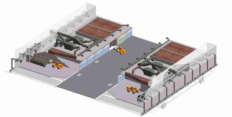 zapewnienia optymalnej wentylacji x Przepływ powietrza sterowany za pomocą falownika Waste Drying Box Perforated aeration bottom Leachate PŁUCZKA KWAŚNA STABILIZACJA BIOLOGICZNA (SUSZENIE): Zalety: x