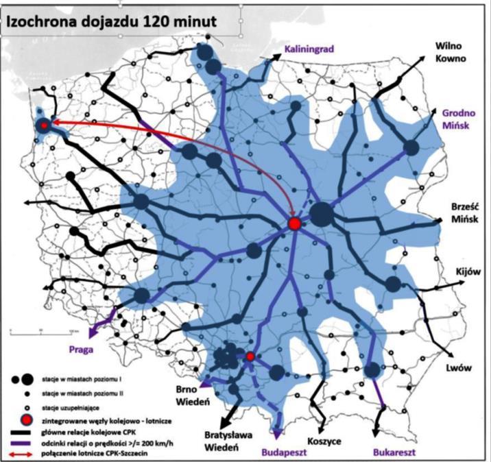 2030 Projekt CPK Misją Przedsięwzięcia jest stworzenie uniwersalnego systemu transportu pasażerskiego poprzez wybudowanie i eksploatację rentownego innowacyjnego węzła transportowego, który: uzyska