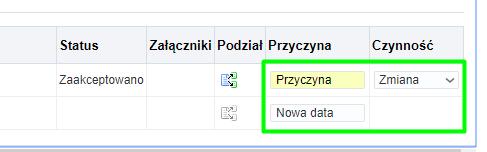 ilość na wysyłce matce Następnie należy przewinąć wysyłkę w prawo i wpisać przyczyny zmiany