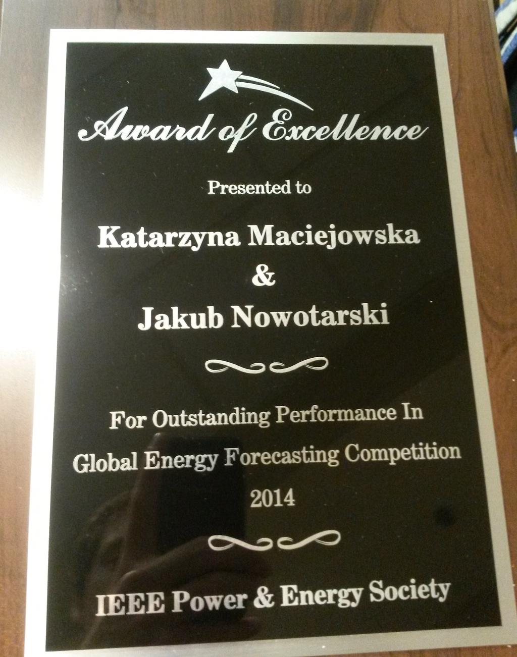 Zadanie 2 Prognozy probabilistyczne [P4] QRA w GEFCom2014 1-sze i 2-gie miejsce dla QRA!