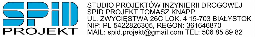 NAZWA OPRACOWANIA: Skrócony projekt wykonawczy na remont drogi gminnej Folwarki Tylwickie Małynka Etap 1 (km 0+000 km 1+050) Etap 2 (km 1+050 km 2+098) ADRES: Publiczna