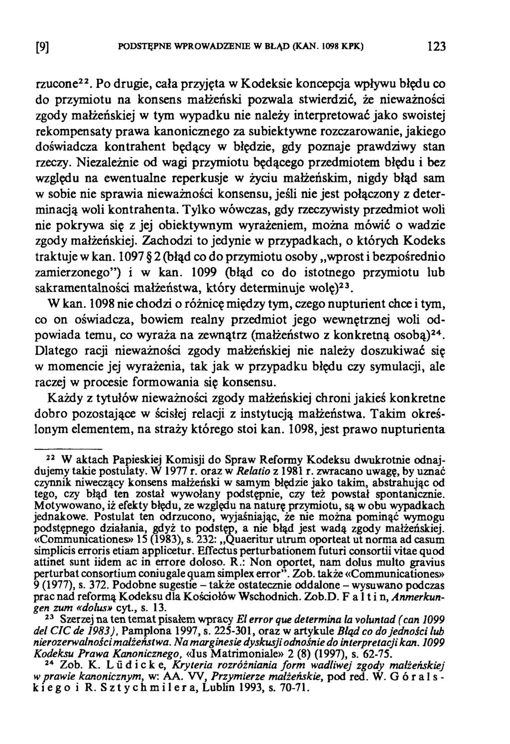 [9] PODSTĘPNE WPROWADZENIE W BŁĄD (KAN. 1098 KPK) 123 rzucone22.