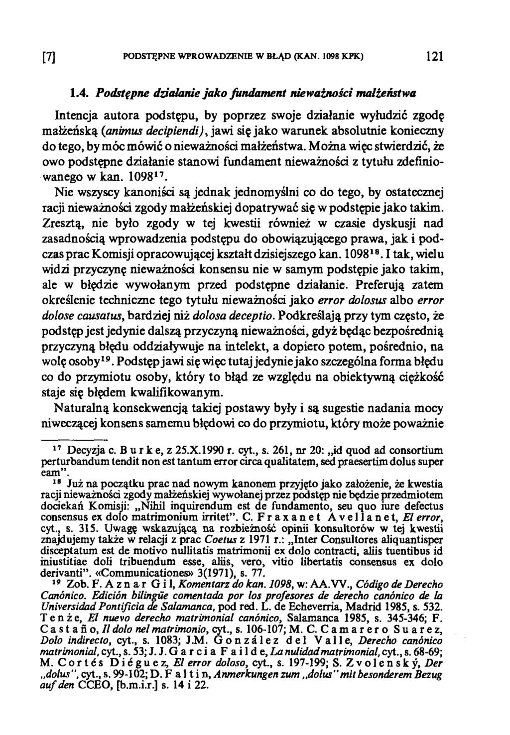ffl PODSTĘPNE WPROWADZENIE W BŁĄD (KAN. 1098 KPK) 1 2 1 1.4.
