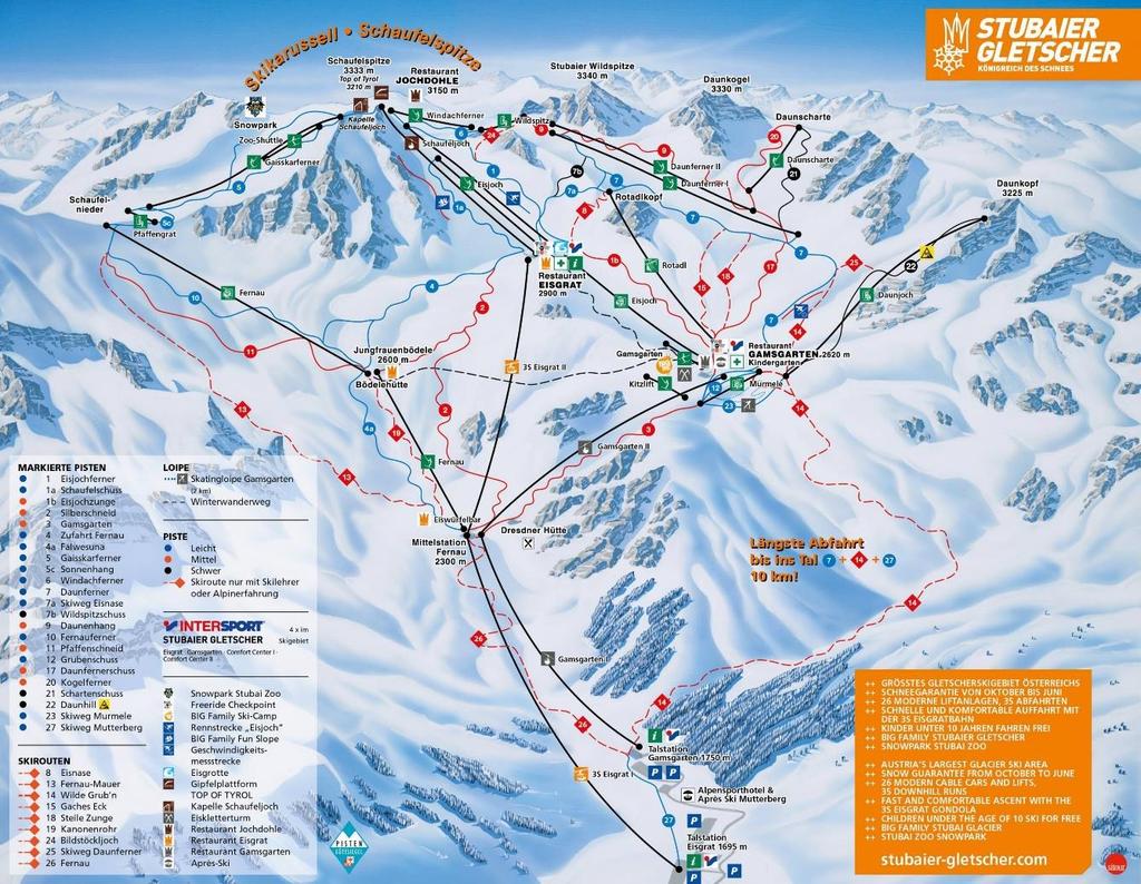 https://www.youtube.com/watch?v=9yergbgfu5o Stubai Glacier oferuje śnieg przez 10 miesięcy w roku.