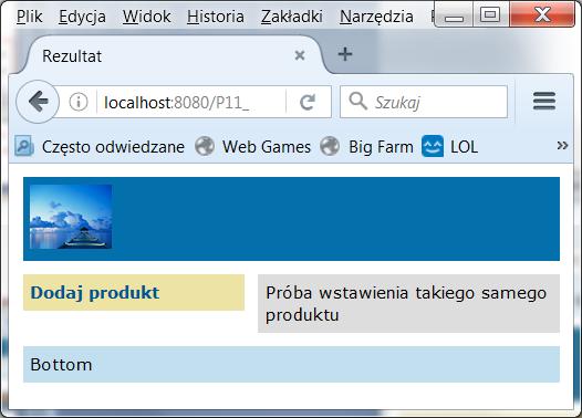 xhtml nie wyświetla już danych