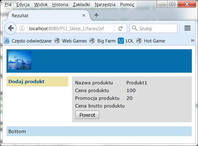 xhtml: 1) Po wstawieniu pierwszy raz danych 2) Po wstawieniu ponownie tych samych danych Brak danej