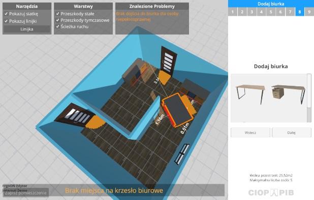 4. ErgoON - Narzędzie komputerowe wspomagające projektowanie i interaktywną ocenę przydatności potencjalnych zmian na symulowanym w środowisku wirtualnym stanowisku pracy biurowej wraz z biblioteką