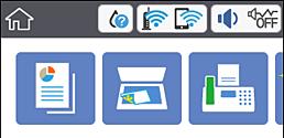 Ustawienia sieciowe Ikona sieci Stan połączenia sieciowego i siłę sygnału radiowego można sprawdzić korzystając z ikony sieci na ekranie głównym drukarki.