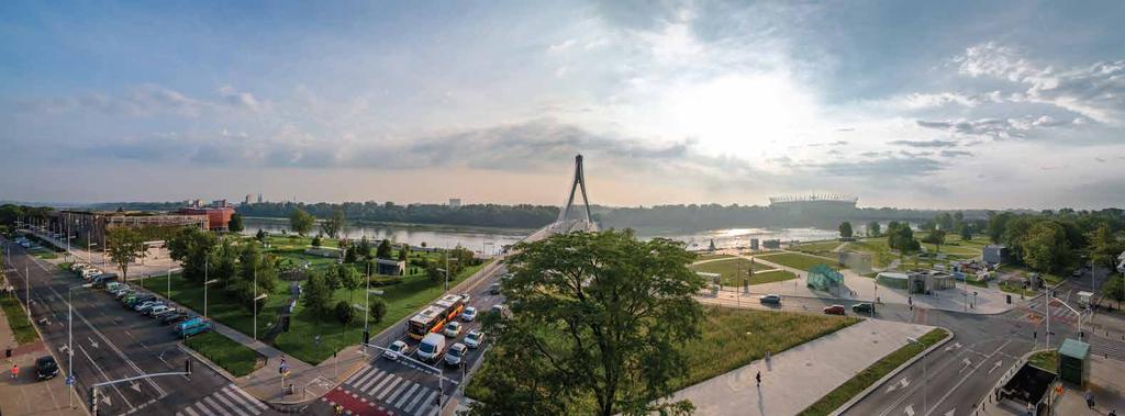 Bulwary Wiślane, parki, skwery i skąpany w zieleni pejzaż prawobrzeżnej Warszawy tworzą tu niepowtarzalną atmosferę oraz zachęcają do spacerów, joggingu czy wycieczek rowerowych.
