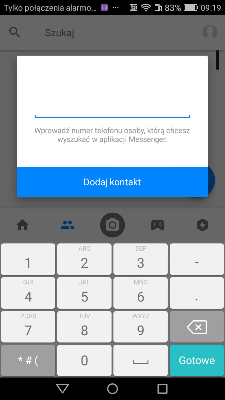 Messenger dodawanie kontaktu Aby dodać kontakt przechodzimy do Listy kontaktów, a następnie