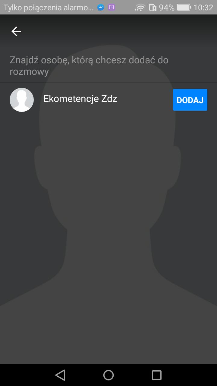 Messenger połączenia Po odebraniu połączenia każda ze stron może włączyć lub wyłączyć swoją kamerę Pojawia się dodatkowa ikona