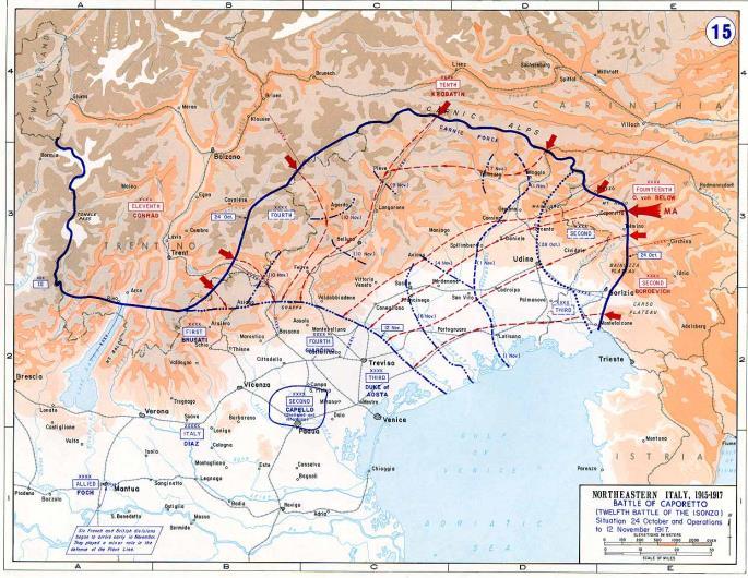 Pierwsza bitwa rozpoczęła się 27 maja 1915, a ostatnia skończyła się 13 września 1917.