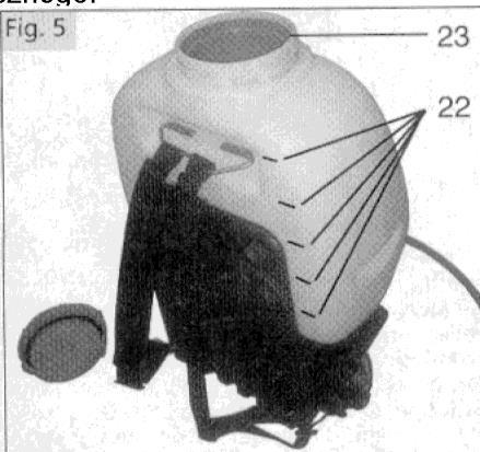 6. Przygotowanie cieczy roboczej, napełnianie zbiornika cieczy Przy stosowaniu środków chemicznych zawsze należy stosować wszystkie zasady bezpieczeństwa podane w niniejszej instrukcji obsługi