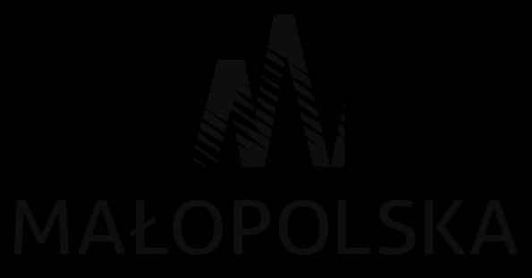 2. Wzór wizualizacji logo Województwa Małopolskiego w wersji achromatycznej w kolorze białym (bez informacji o wsparciu finansowym) na samochody: logo w wariancie
