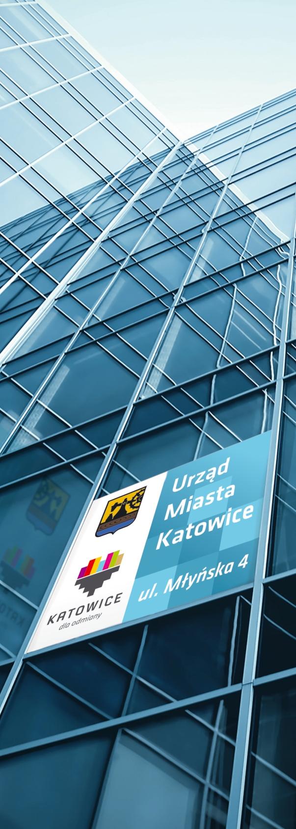 06 Materiały promocyjne 61 Tabliczki informacyjne zewnętrzne. Urząd Miasta Katowice ul.