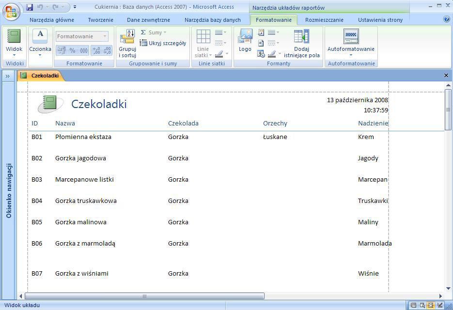 Znajdź zamówienia wykonane między 15 grudnia a 17 grudnia 2008 roku Wyszukaj czekoladki nieposiadające nadzienia i orzechów Wyszukaj Imiona i Nazwiska klientów, którzy zamówili przynajmniej jedno