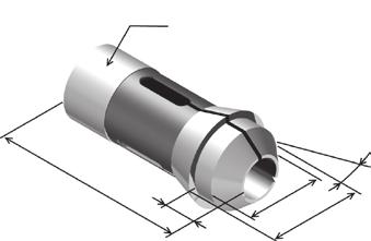 ON.EO.R00; E.ON.000 CAMPIN COET DIN ON / TAP / OFT Tuleje zaciskowe wg normy DIN przedłużane stożkowe TAP DIN TAP extended nose collets chnabelspannzangen DIN Tap Цанги DIN Tap (удлиненные