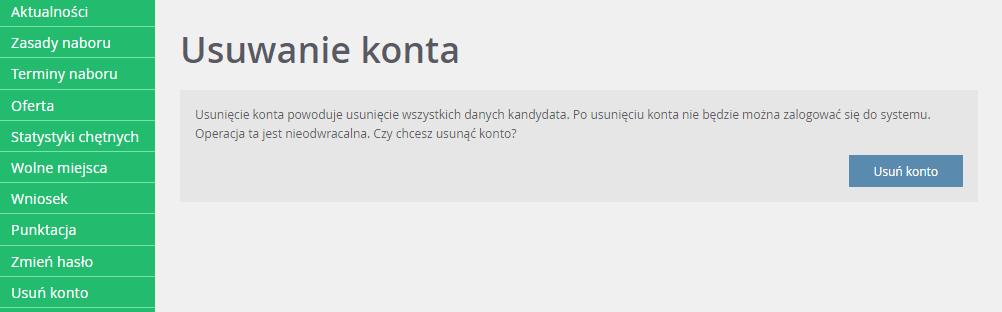 Przeglądanie oferty edukacyjnej szkół podstawowych Po zalogowaniu należy kliknąć w bocznym menu pozycję Wniosek, a następnie przejść każdy krok rejestracji, klikając przycisk Dalej.