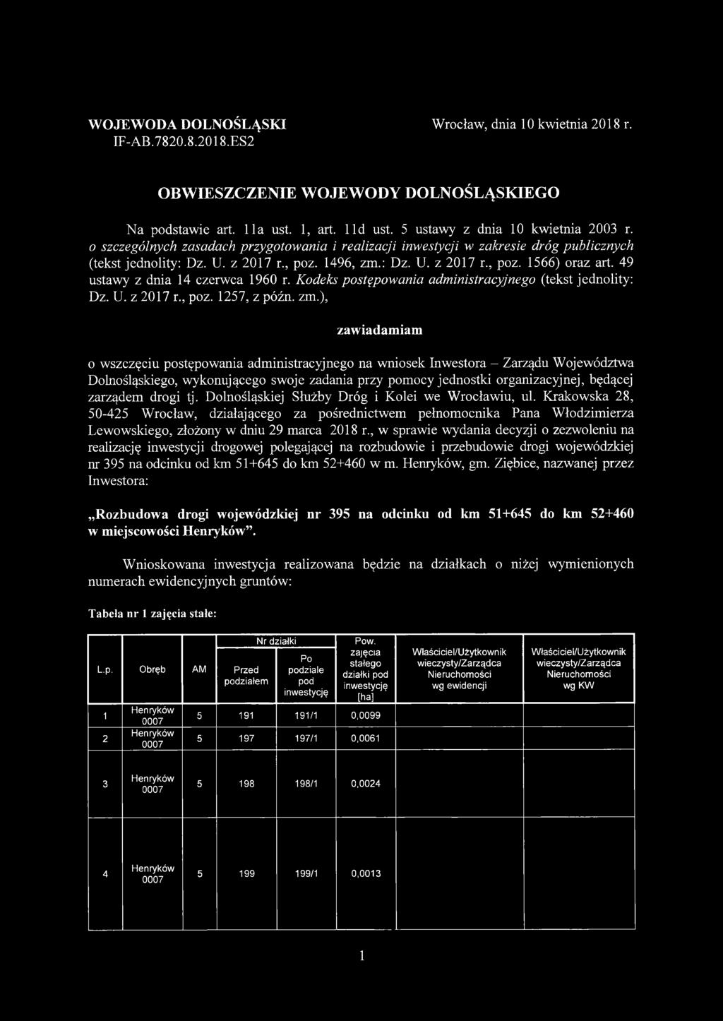 49 ustawy z dnia 14 czerwca 1960 r. Kodeks postępowania administracyjnego (tekst jednolity: Dz. U. z 2017 r., poz. 1257, z późn. zm.