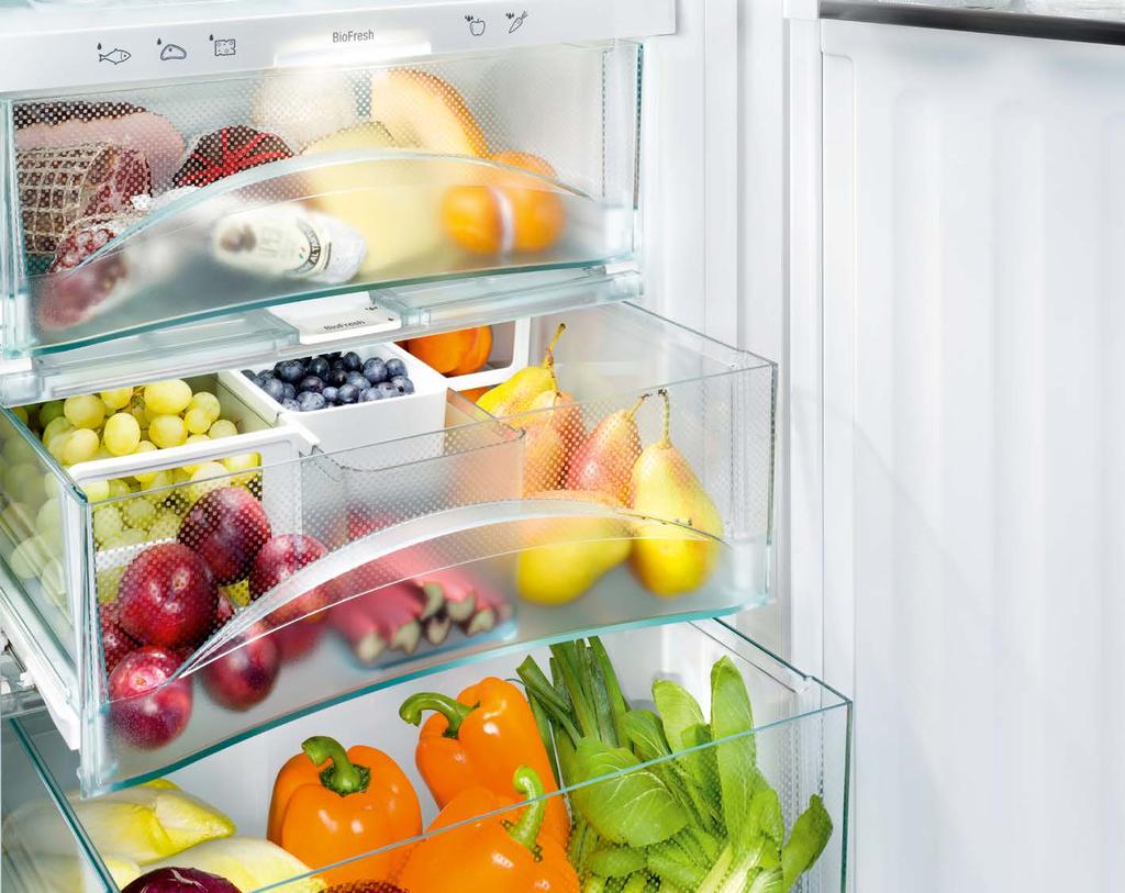 Długotrwała świeżość z BioFresh Technologia BioFresh gwarantuje idealny klimat dla długotrwałej świeżości produktów spożywczych.