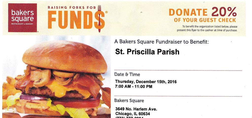 On Thursday, December 15, Bakers Square, located at 3649 N.
