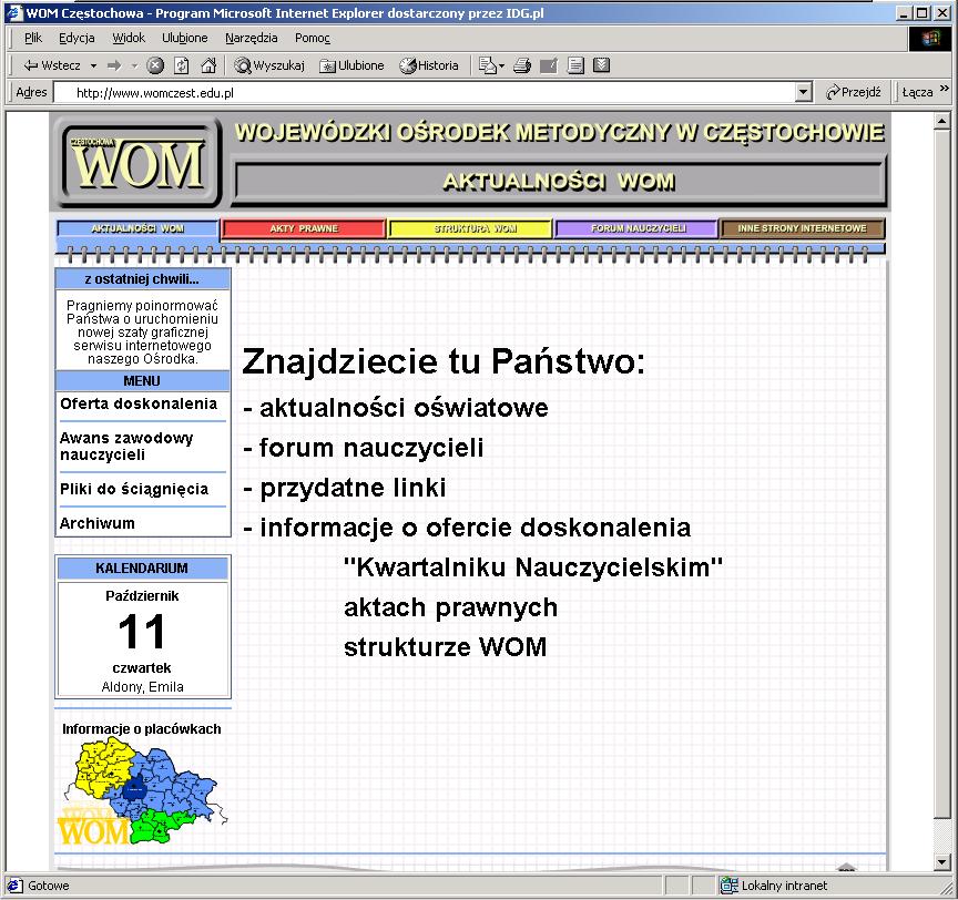 Zapraszamy na nasze strony internetowe http://www.womczest.edu.pl 42-200 Częstochowa, Al.