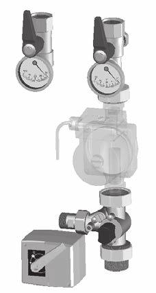 przepływu System zabudowy kotłowni do 70 kw CIRCONTROL Armatura b R dostawa bez pompy C a 180 CIRCONTROL C bez zaworu zwrotnego Zawory kulowe z kołnierzem Meibes, termometr w gryfi e zaworu, 2