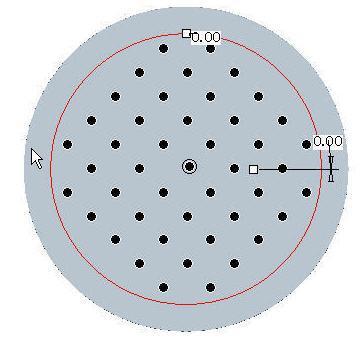 Prawe kliknięcie na PATTERN 1 w HOLE 1 na drzewku I następnie Edit Definition w celu zmiany