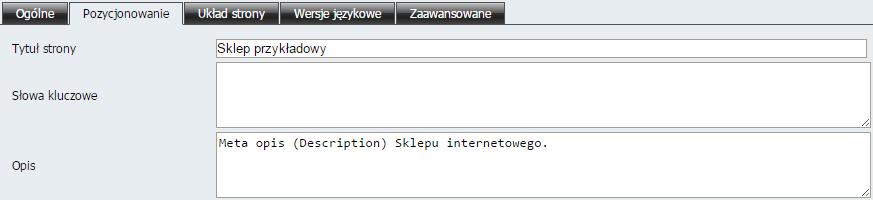 Wygląd sklepu -> Zarządzanie stronami -> Strony -> ikona Edytuj (przy wybranej podstronie) -> zakładka