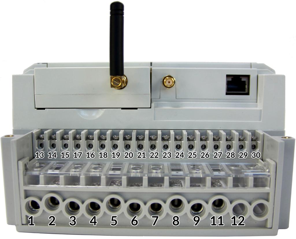 2.1 Opis interfejsu okablowania dolnego PLC-0001 Fig. 8 PLC-0001 dolne okablowanie interfejsu Tabela 6: PLC-0001 Opis interfejsu okablowania dolnego Poz.