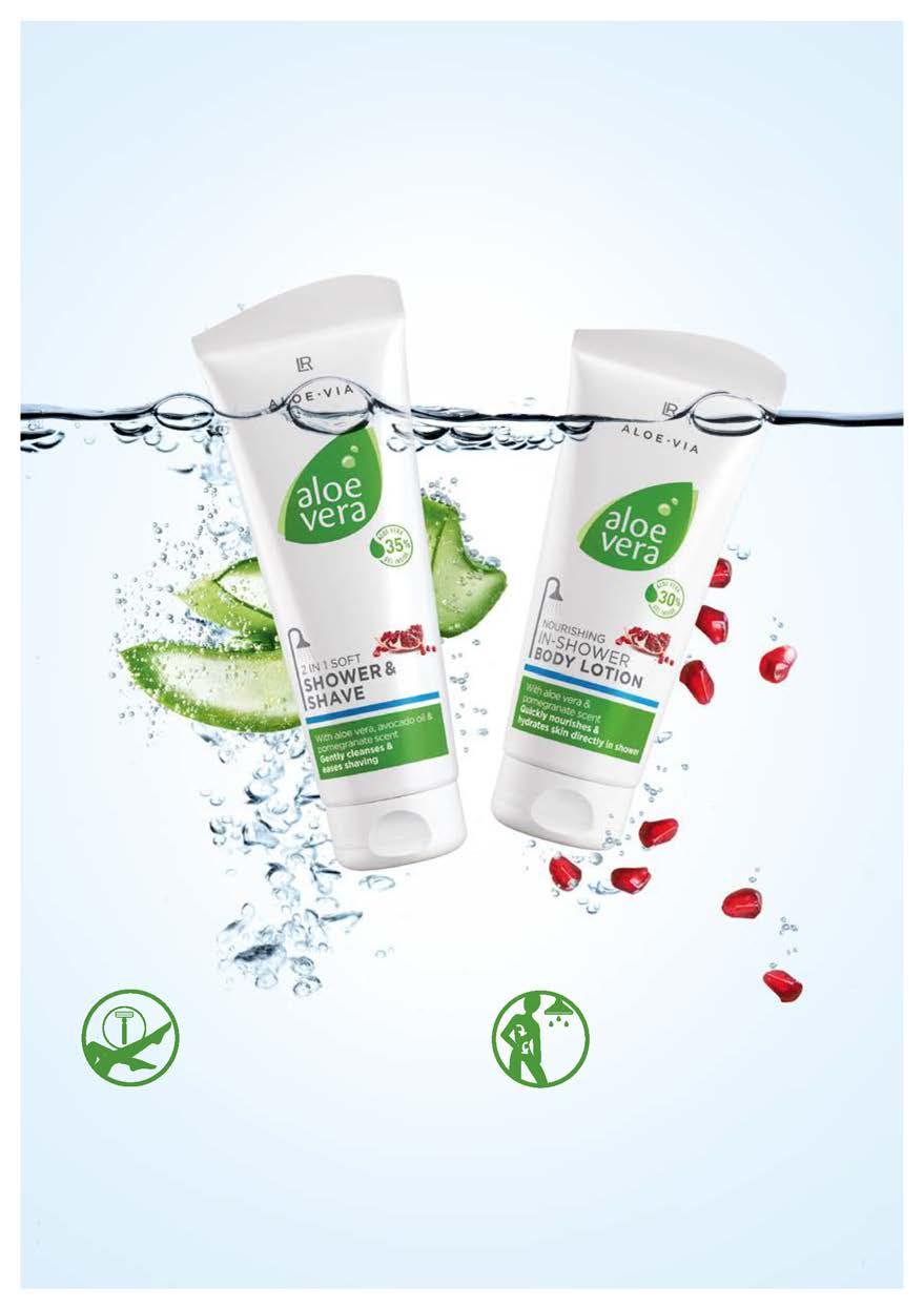 ODŚWIEŻENIE I PIELĘGNACJA KĄPIEL I GOLENIE ALOE VERA ŁAGODNY ŻEL POD PRYSZNIC UŁATWIAJĄCY GOLENIE 35% żelu aloesowego i olejek z awokado Produkt 2 w 1: oczyszcza skórę i jednocześnie ułatwia golenie