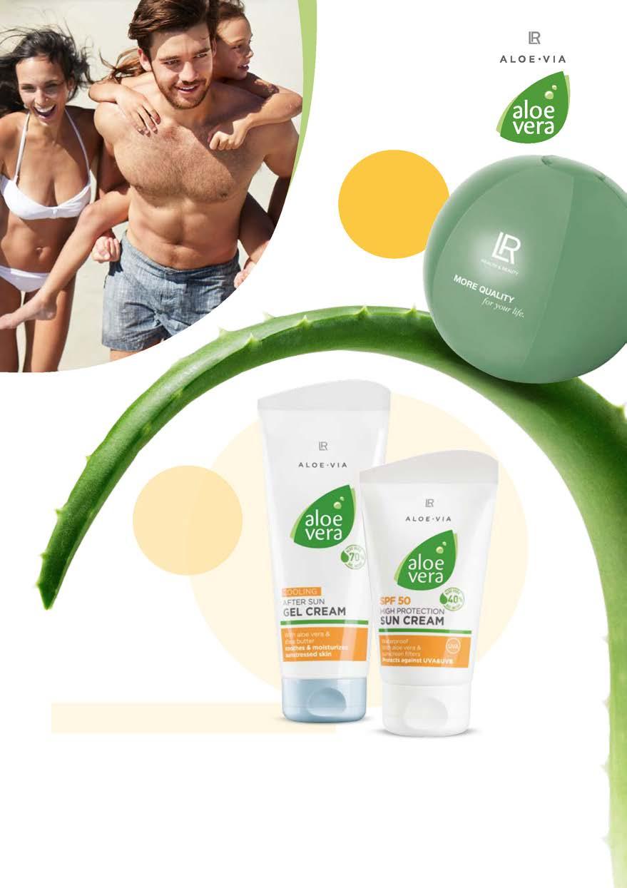 za 1 zł piłka plażowa do każdego zestawu 13% OSZCZĘDZASZ Dla jasnej, wrażliwej skóry Oszczędzasz w zestawie LR ALOE VIA OCHRONA PRZECIWSŁONECZNA ZESTAW IV DLA JASNEJ, WRAŻLIWEJ SKÓRY Aloe