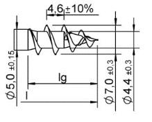 Strona 82 Europejskiej Oceny Technicznej Typy gwintów d = 7,0 mm, stal węglowa grubozwojny I wersje z pierścieniem i, lub z przeciwgwintem i grubozwojny II Wersje z i pre cut.