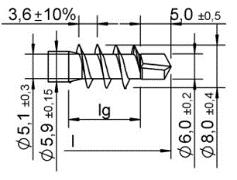 Strona 89 Europejskiej Oceny Technicznej Typy gwintów plus d = 8,0 mm, stal nierdzewna plus plus specjal plus 3.