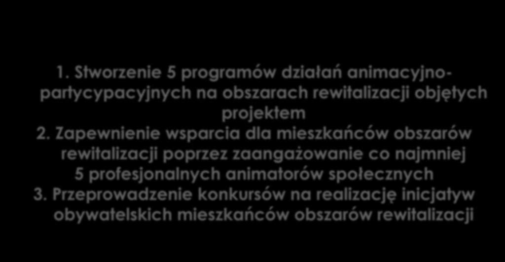 Struktura zadania: opracowanie i wdrożenie programu animacyjno-partycypacyjnego 1.