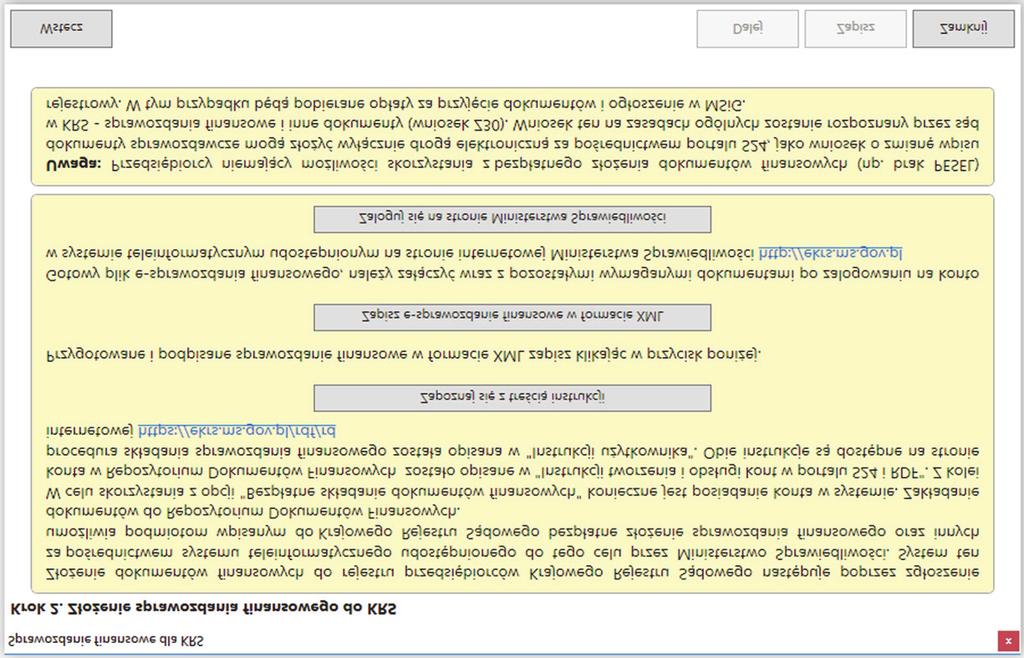 5. Informacja dotycząca sposobu złożenia sprawozdania do KRS.