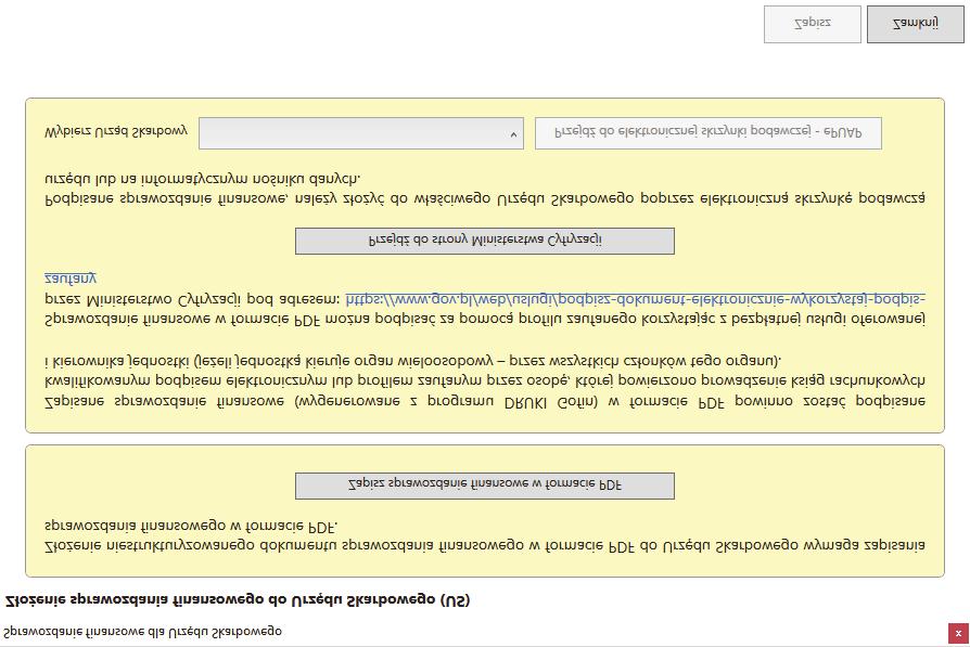 2. Nastąpi weryfikacja dokumentu (opisana w pkt 2.1. Pomocy ), po czym otworzy się okno modułu e-dokumenty z podświetlonym dokumentem przygotowywanego sprawozdania.