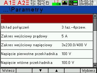 ND3-7 Rev.C (Instrukcja obsługi) 17 lub zrezygnować przez naciśnięcie przycisku Anuluj. Wyjście z procedury Parametry następuje przez naciśnięcie przycisku Wstecz lub po odczekaniu ok. 12 sekund.